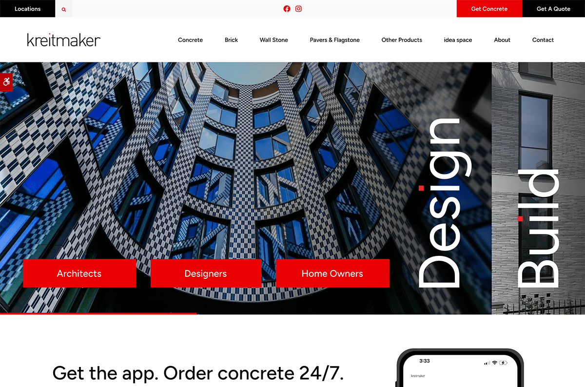 kreitmaker's website is hosted on Tymbrel.