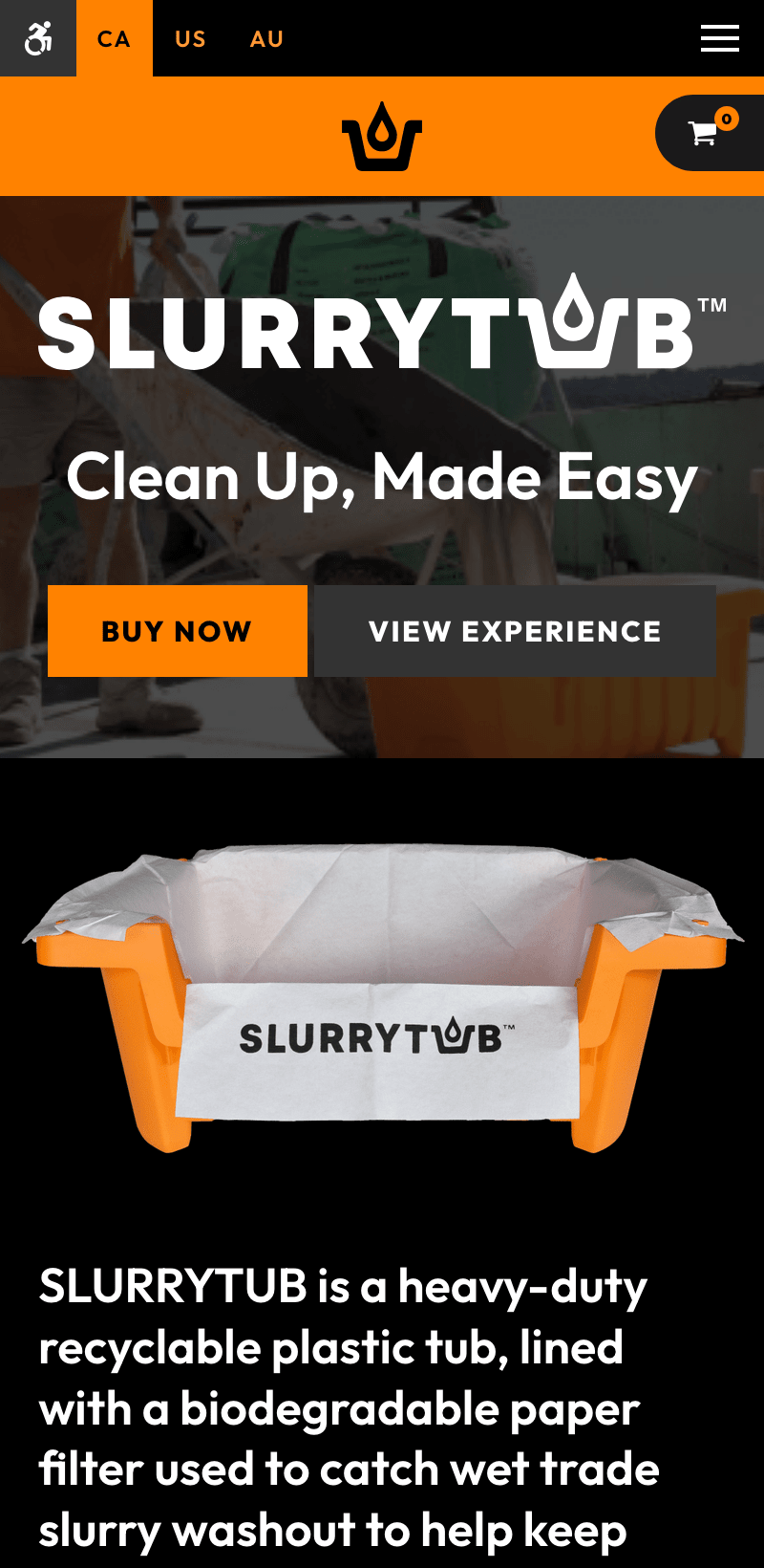 The slurrytub website is hosted on Tymbrel.