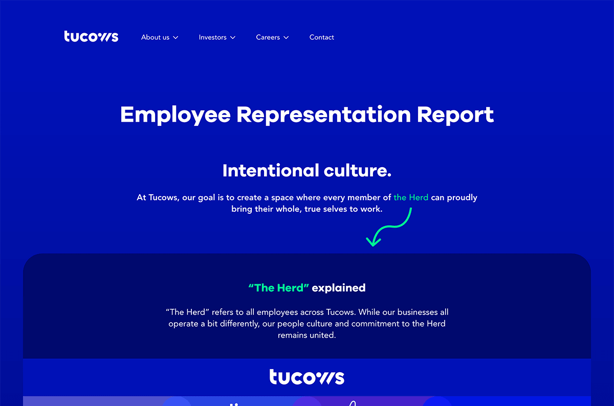 tucows' website is hosted on Tymbrel.